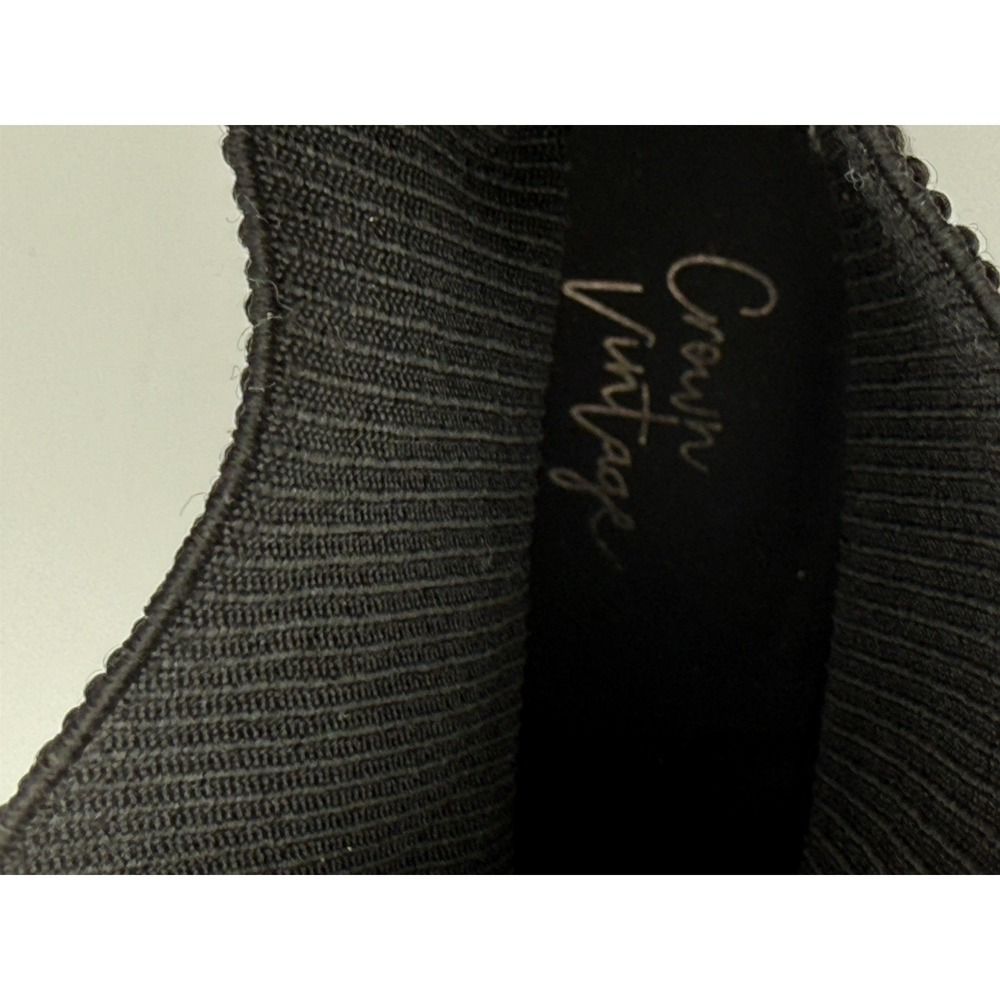 Crown Vintage Black Leather Ankle Stretch Boots Size 9 W Whinsygoth/Grunge/Retro - Picture 9 of 10